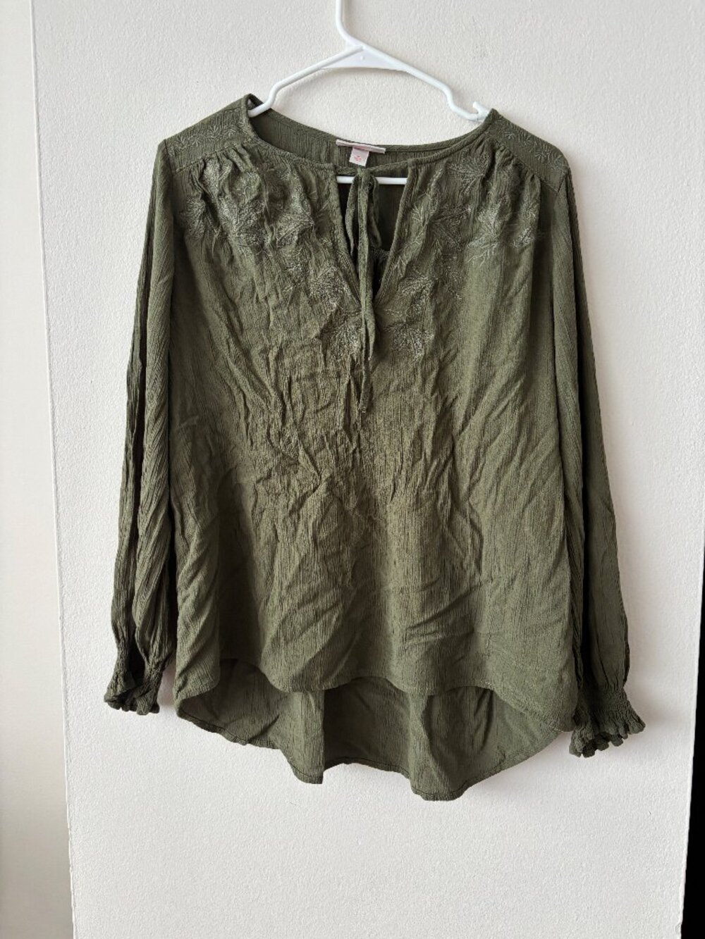 Knox Rose Green Long Sleeve Top - Size Medium